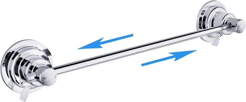 Sneatup Suction Cup Extendable 17-29" Stainless Steel Towel Bar (Chrome Plating) - Image 1